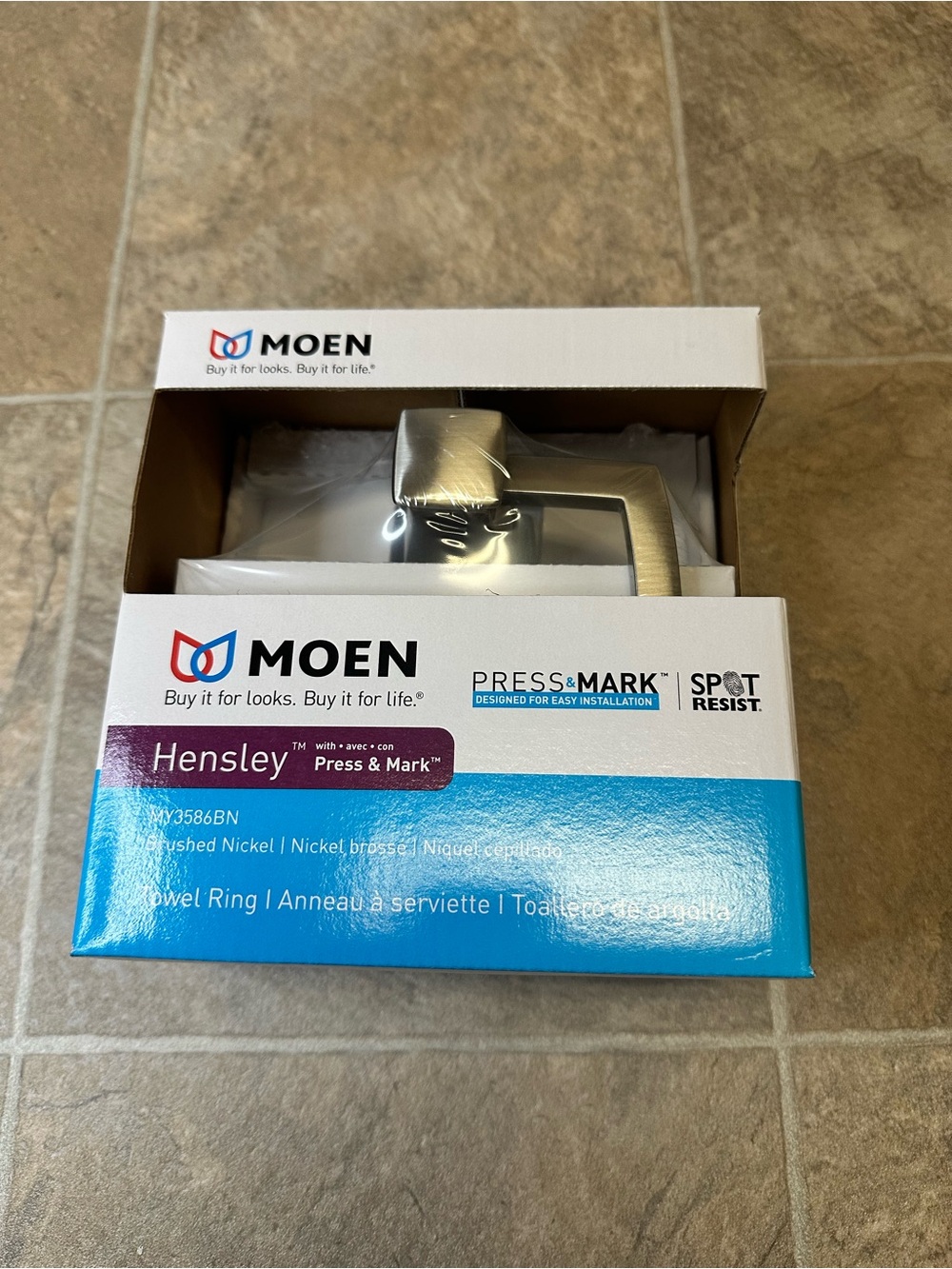 Moen Brushed Nickel Towel Ring - Silver Finish